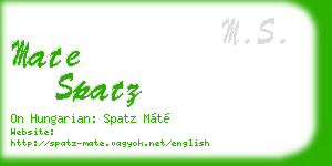 mate spatz business card